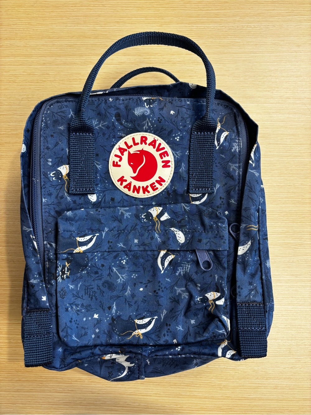 Fjallraven Kanken Art Mini Backpack Special Edition Blue Fable Arctic Fox Print